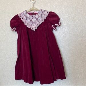 Vintage lace collar dress 100% cotton made in the USA velvet
